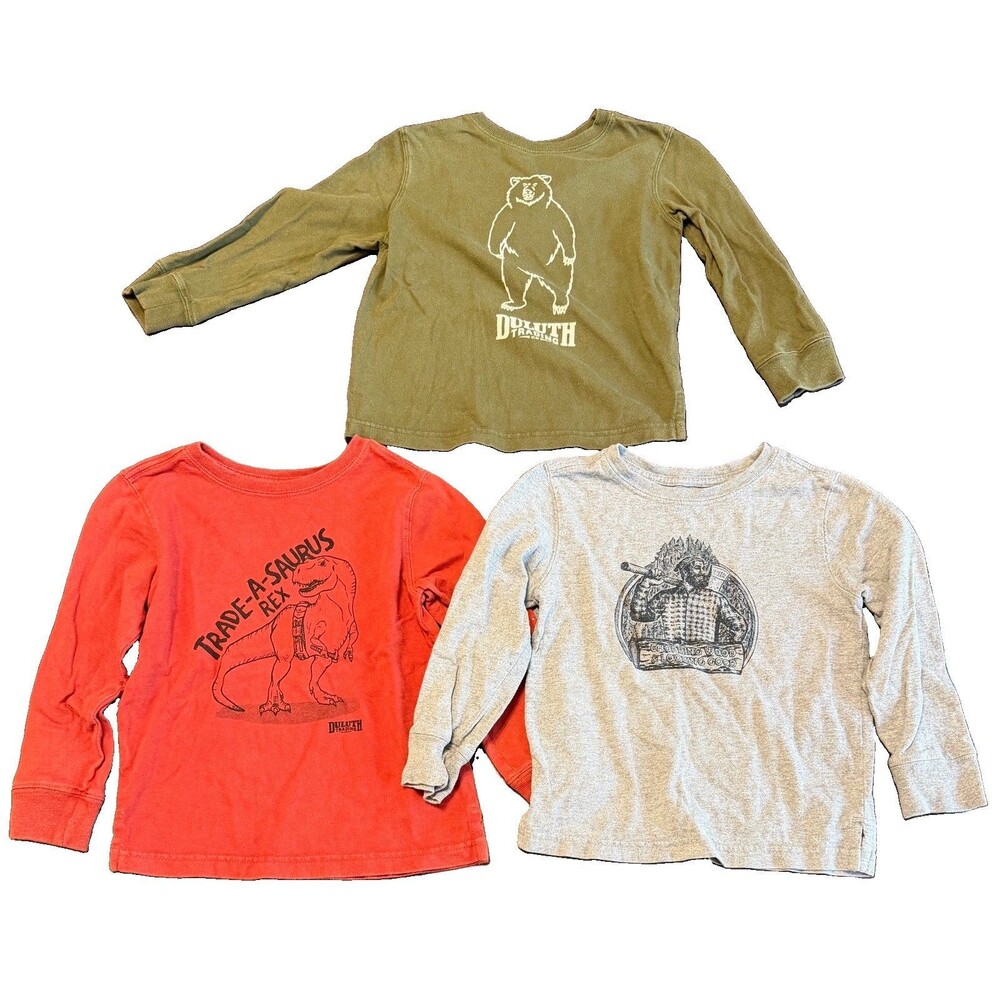 Duluth Trading Co Boys 3T Long Sleeve Graphic Tshirts Lot Of 3 Outdoors Shirts